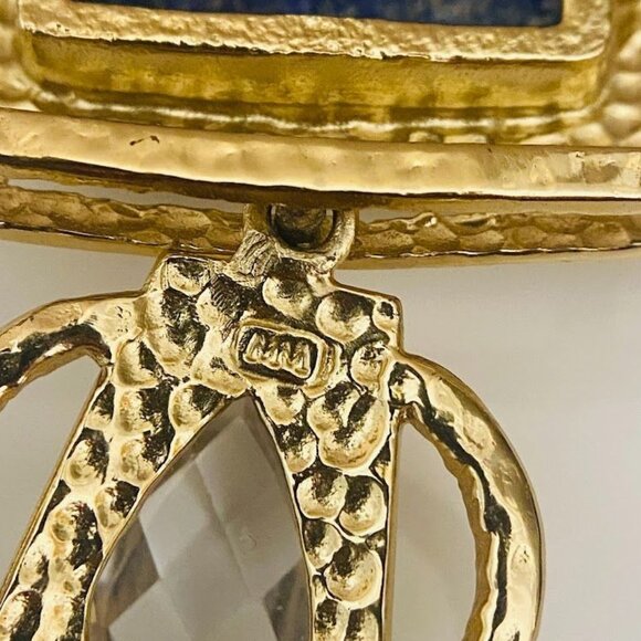 💜 Marcia Moran 18k Gold Plated Lapis Necklace with Teardrop Zirconia - Picture 5 of 5